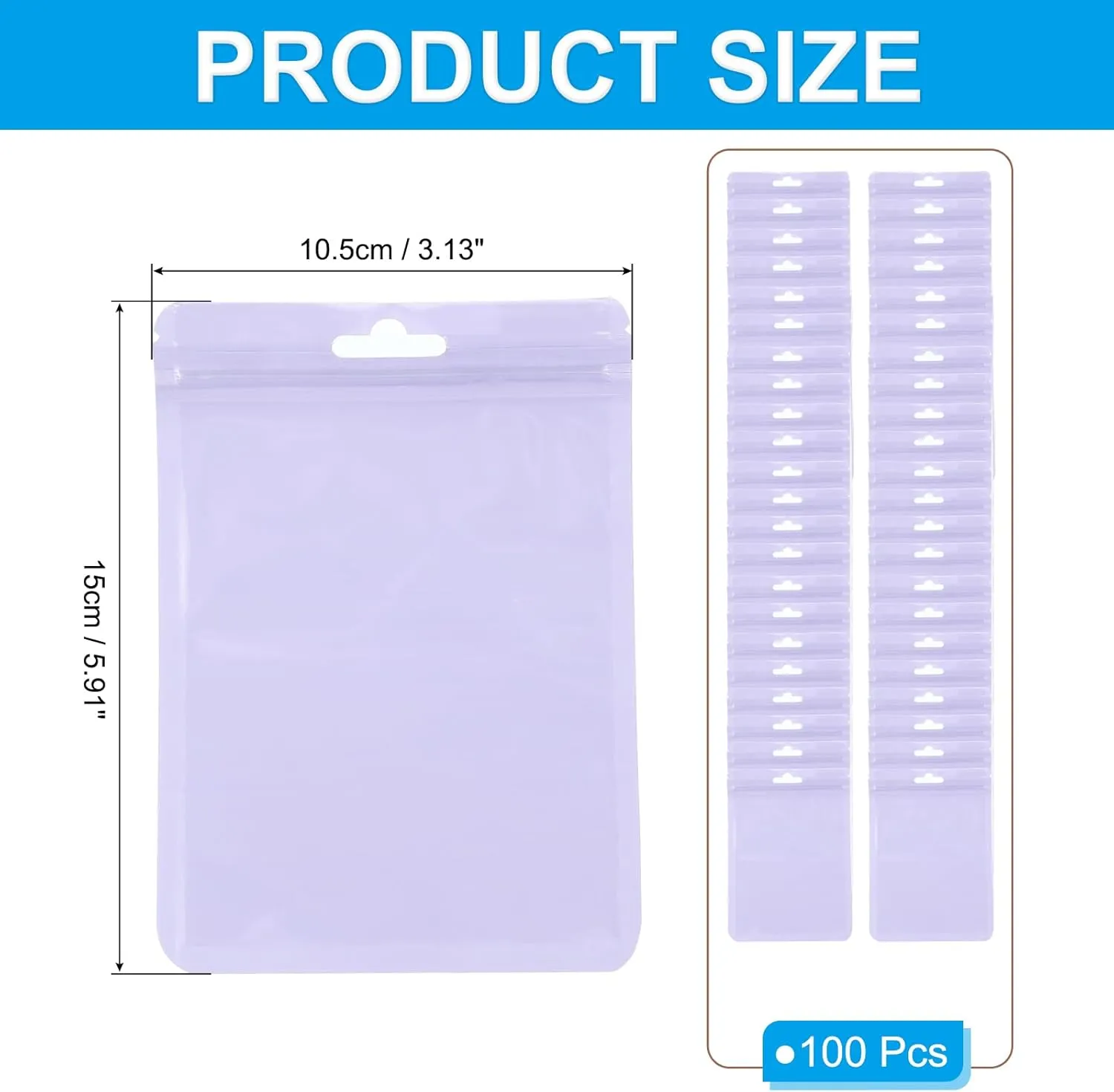 PATIKIL Jewelry Anti Oxidation Bag, 100 Pcs PVC Jewelry Anti Tarnish Storage Zipper Bags for Packaging Jewelry, Earrings, Rings, Necklaces, 4 x 6 Inch, Purple