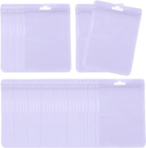 PATIKIL Jewelry Anti Oxidation Bag, 100 Pcs PVC Jewelry Anti Tarnish Storage Zipper Bags for Packaging Jewelry, Earrings, Rings, Necklaces, 4 x 6 Inch, Purple