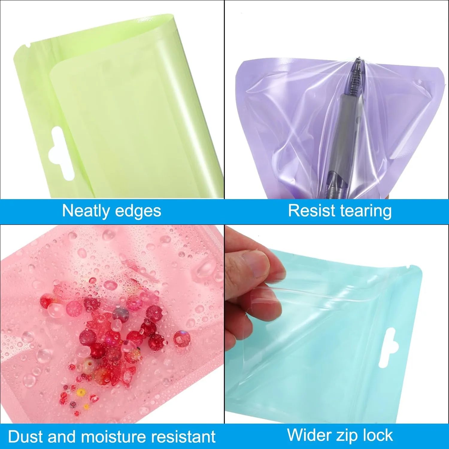 PATIKIL Jewelry Anti Oxidation Bag, 100 Pcs PVC Jewelry Anti Tarnish Storage Zipper Bags for Packaging Jewelry, Earrings, Rings, Necklaces, 4 x 6 Inch, Purple
