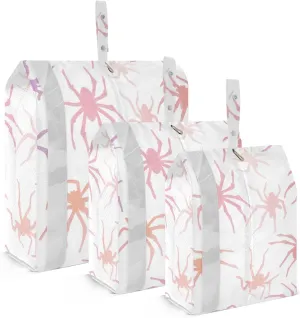 Peach Insect 3 Set Travel Packing Cubes For Suitcases Portable Compression Travel Bags Clear Clothing Bags Clothes Storage