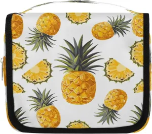 Pineapple Silde Hanging Travel Toiletry Bag Cosmetic Bag Portable Wash Bag with Hook for Bathroom Accessories Toiletries Cosmetics