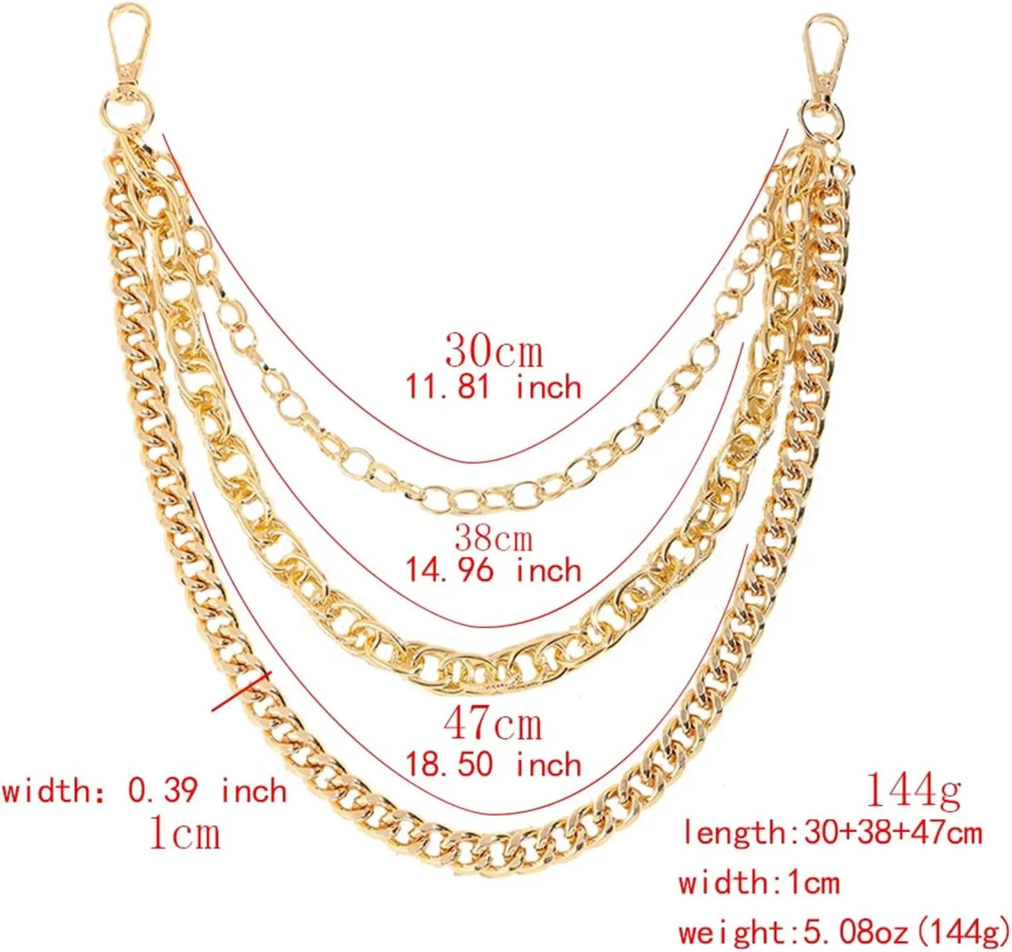 PINKPIN Wallet Chain Pants Chain Hip Hop Punk Jeans Chain Key Chain Goth Accessories for Women Men