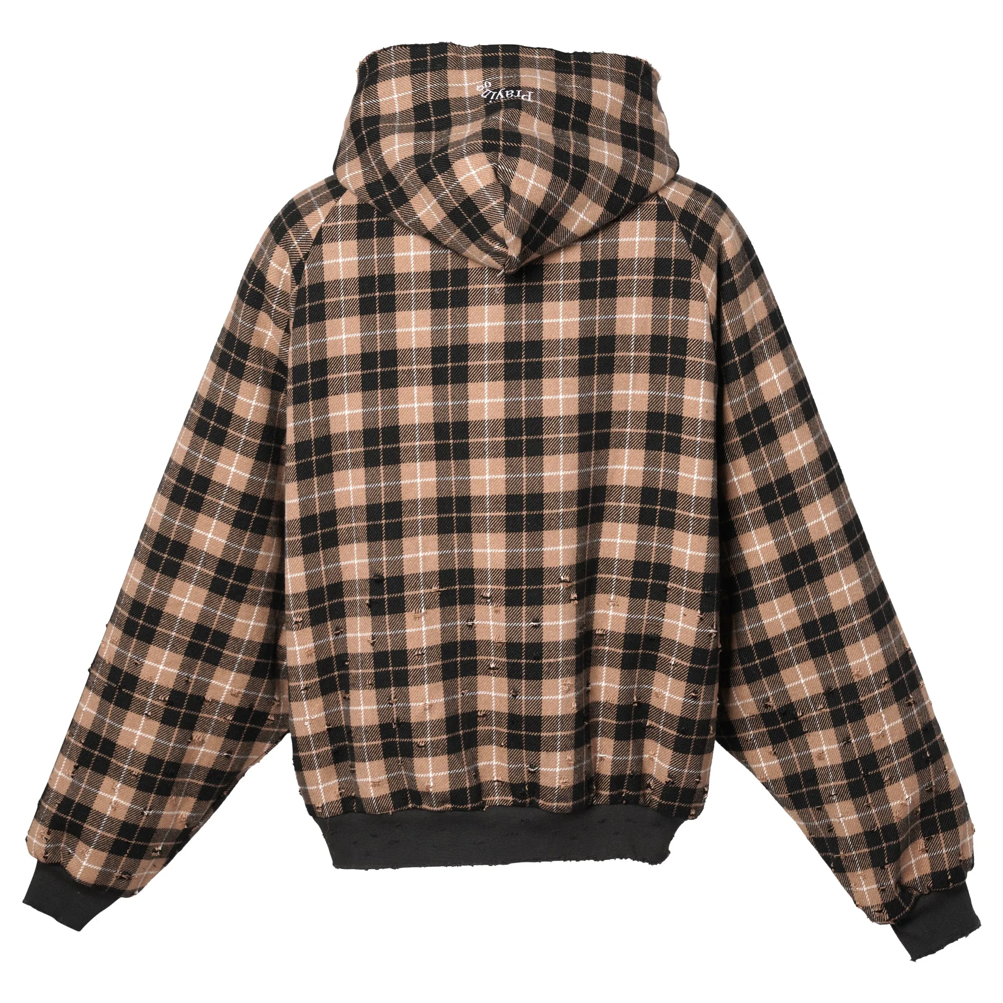 PLAID SHEARLING HOODIE / PLAID