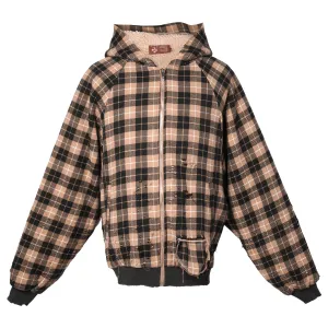 PLAID SHEARLING HOODIE / PLAID