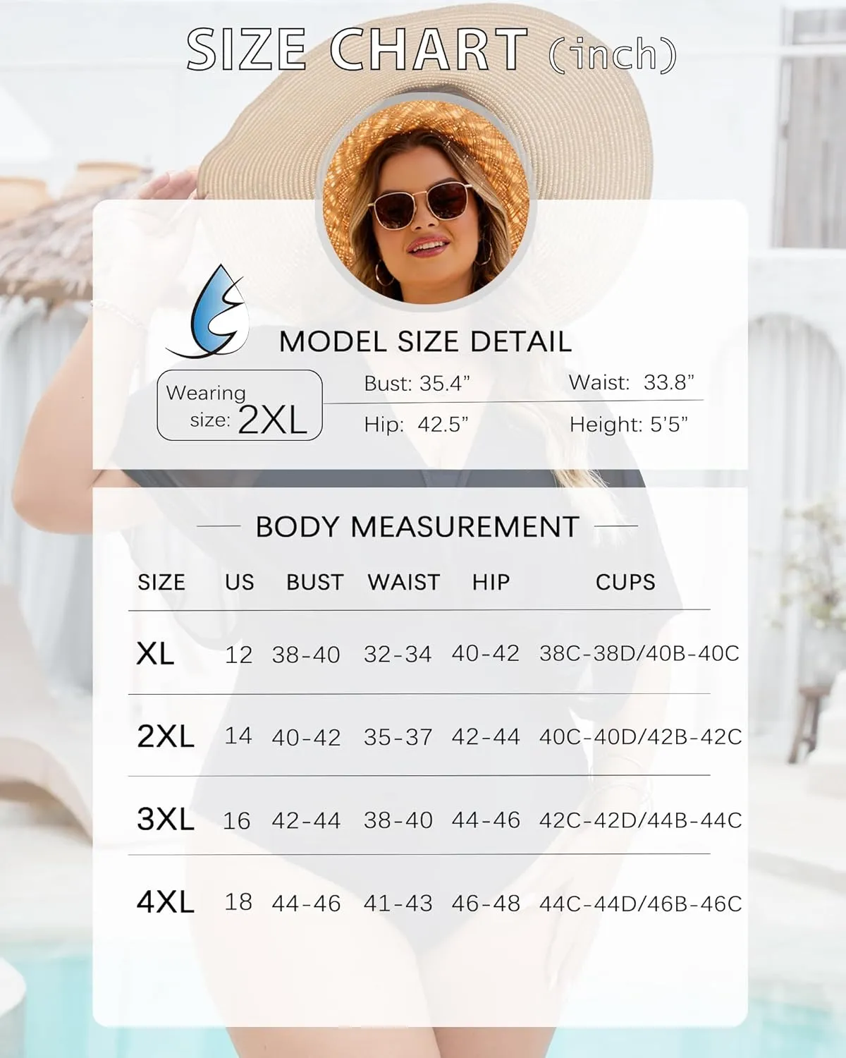 Plus Size One Piece Swimsuit for Women Modest Tummy Control Bathing Suit Mesh Sleeve Flattering Slimming Swim Suits