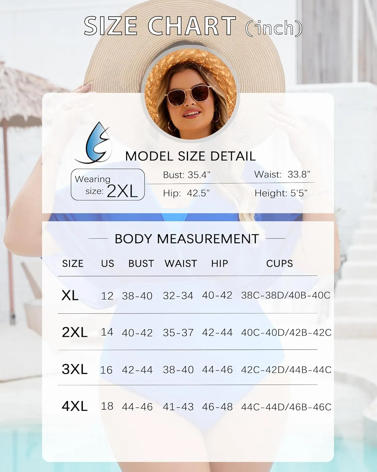 Plus Size One Piece Swimsuit for Women Modest Tummy Control Bathing Suit Mesh Sleeve Flattering Slimming Swim Suits