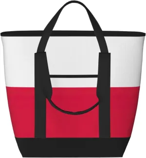 Polish flag Women's tote bags and reusable women's beach bags are suitable for travel insulation and cooling bags.