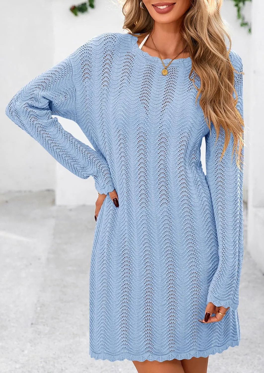 PRETTYGARDEN Women's Swimsuit Cover Up 2025 Summer Bathing Suit Swimwear Crochet Knit Dress Fashion Beach Vacation Clothes