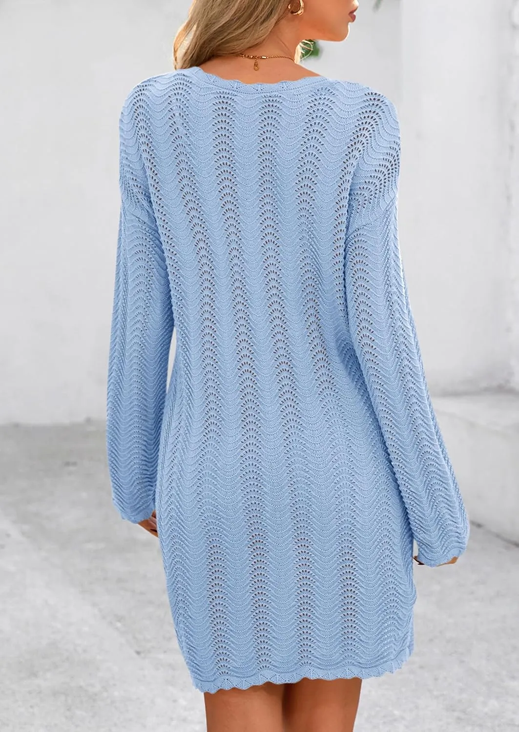 PRETTYGARDEN Women's Swimsuit Cover Up 2025 Summer Bathing Suit Swimwear Crochet Knit Dress Fashion Beach Vacation Clothes