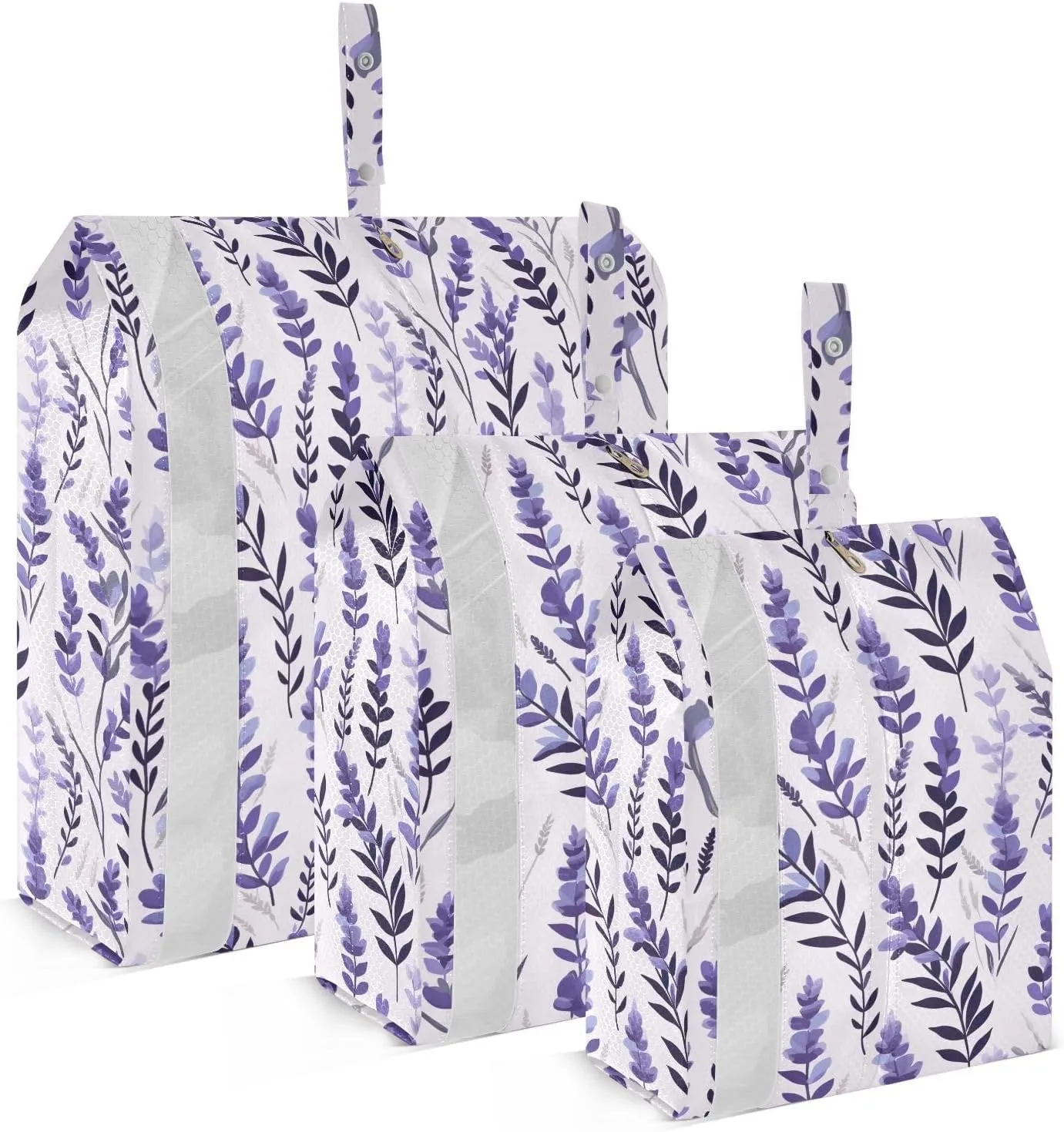Purple Plants Packing Cubes for Travel 3 Set Packing Cubes Large Luggage Organizer Bags for Travel Accessories