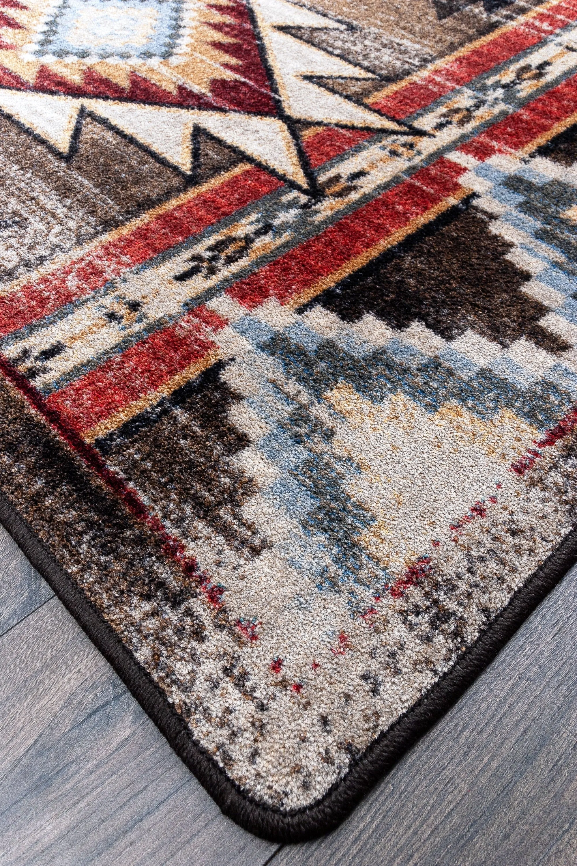 "Bowstrings - Distressed Brown" Southwestern Area Rugs - Choose from 6 Sizes!