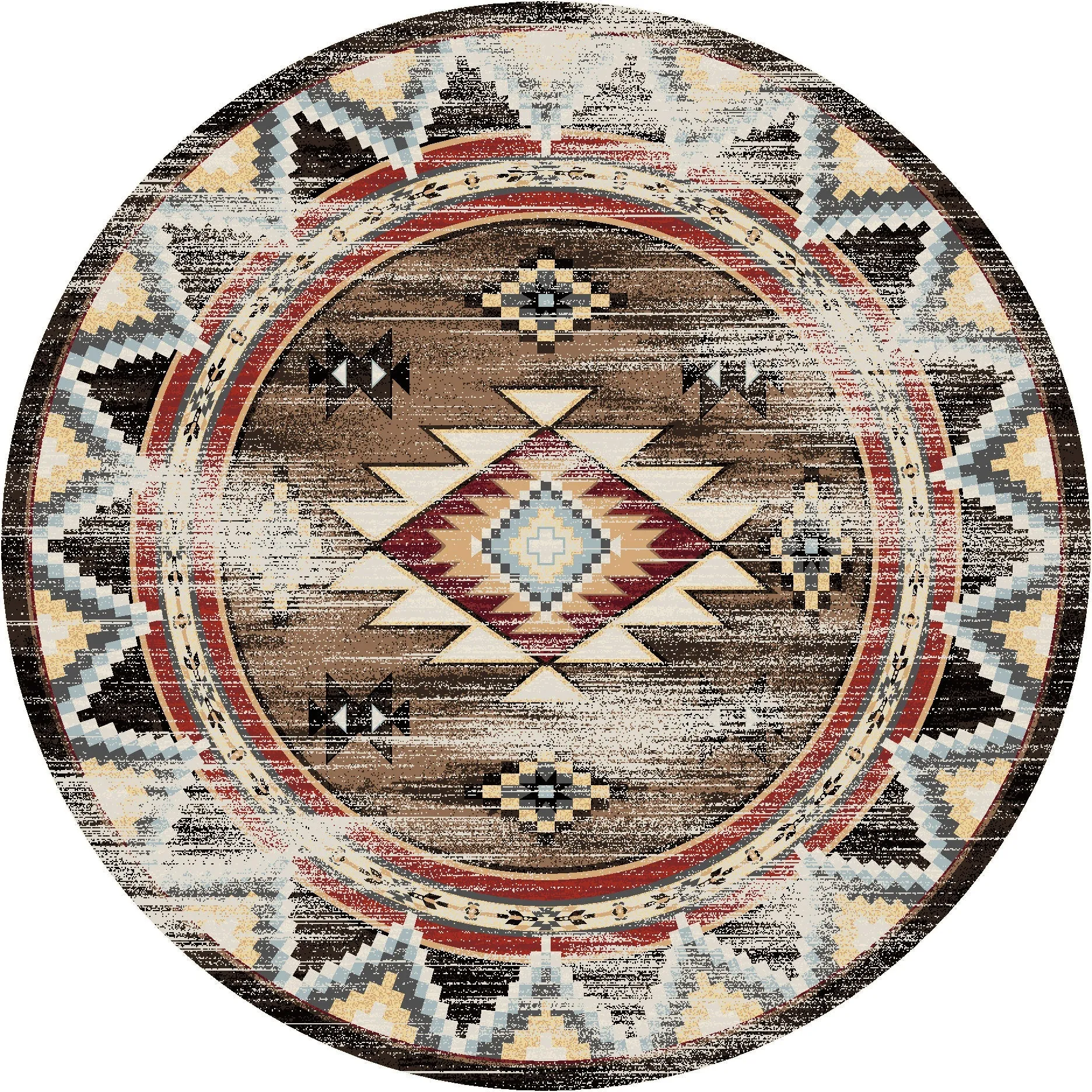 "Bowstrings - Distressed Brown" Southwestern Area Rugs - Choose from 6 Sizes!