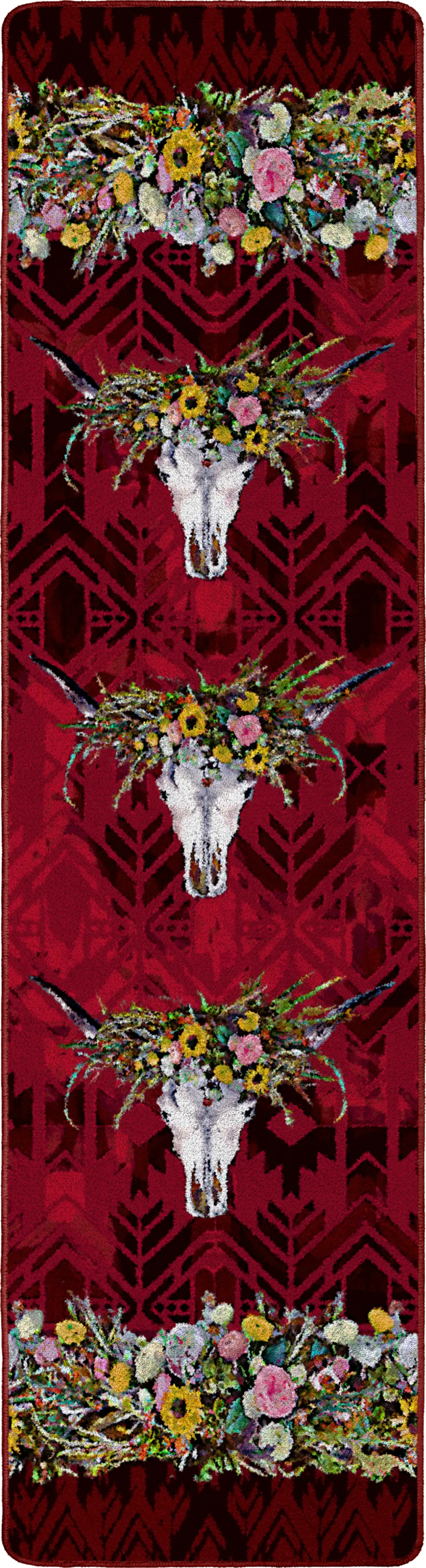 "Briscoe Red" Western Area Rugs - Choose from 6 Sizes!