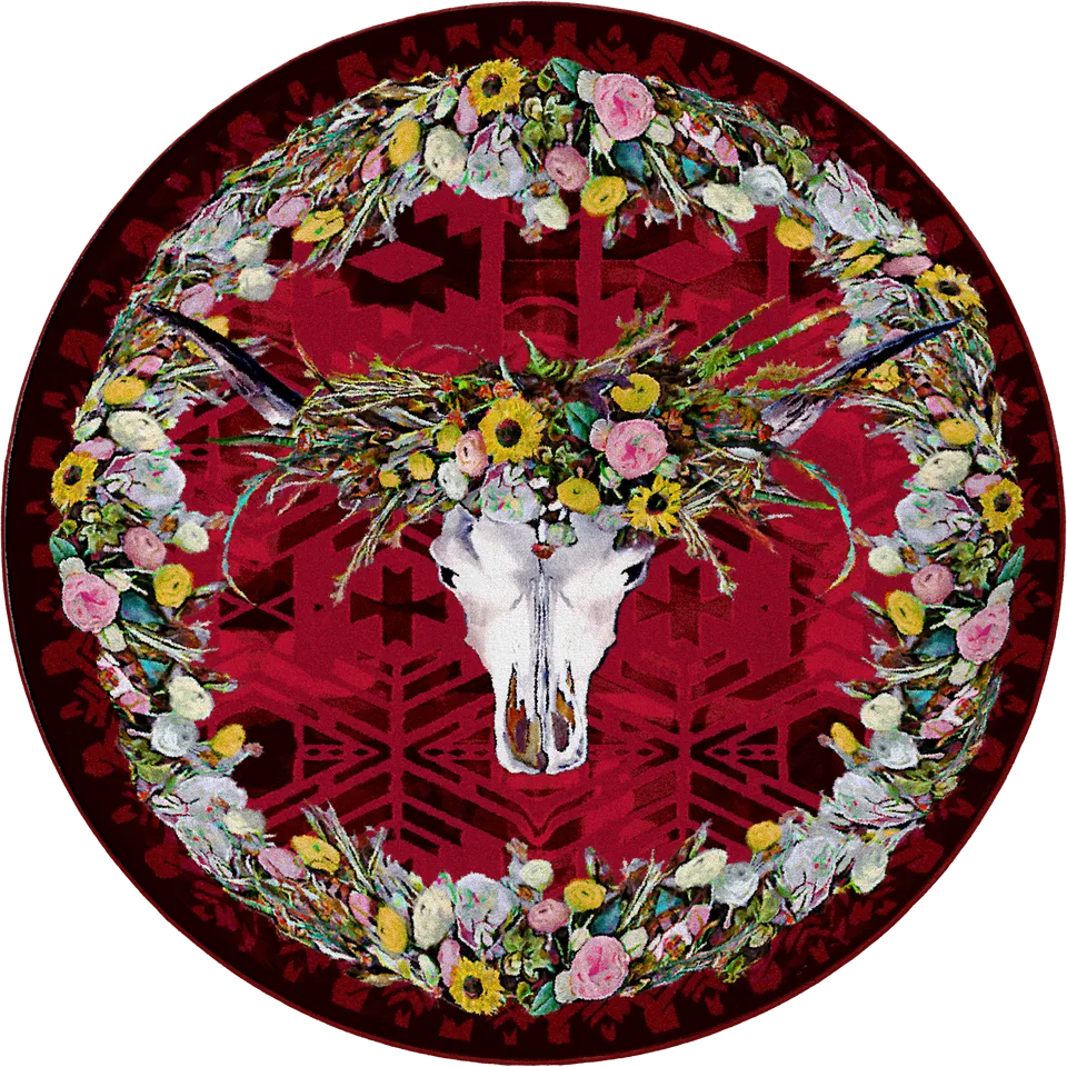 "Briscoe Red" Western Area Rugs - Choose from 6 Sizes!