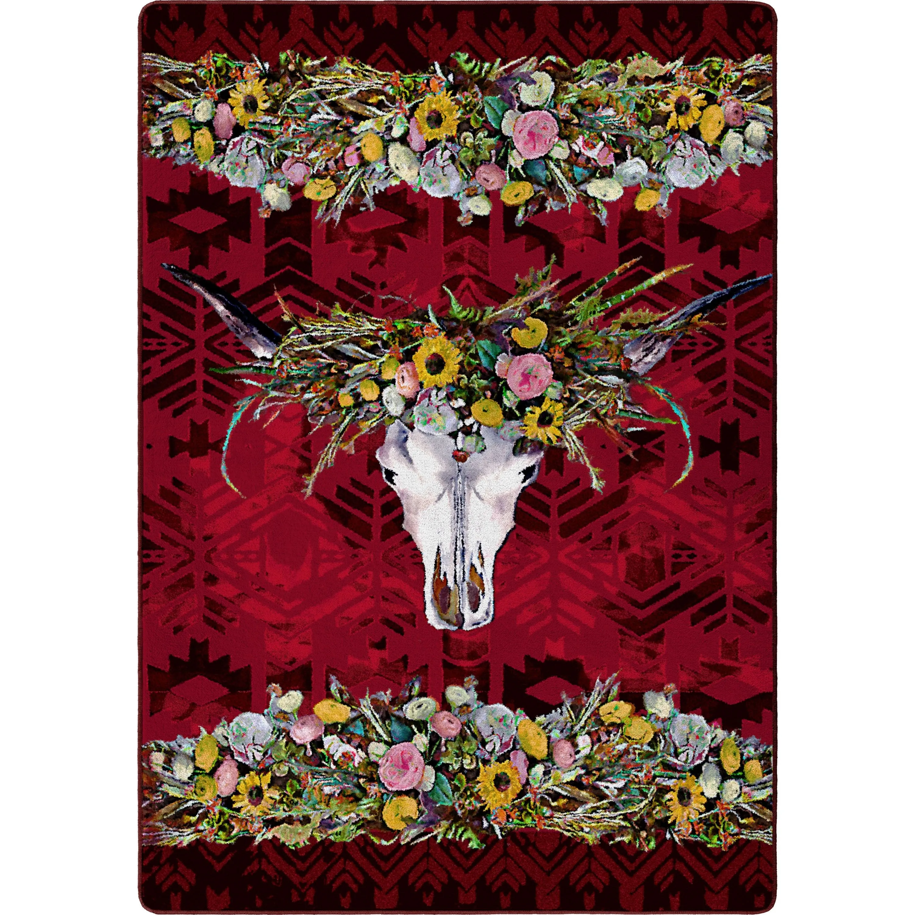 "Briscoe Red" Western Area Rugs - Choose from 6 Sizes!