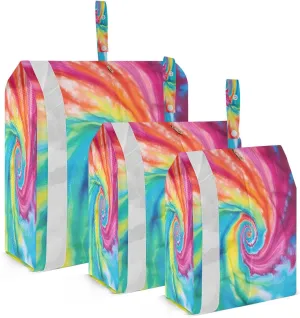 Rainbow Tie Dye Packing Cubes for Travel 3 Set Packing Compression Cubes Suitcase Organizer Bags for Travel Accessories