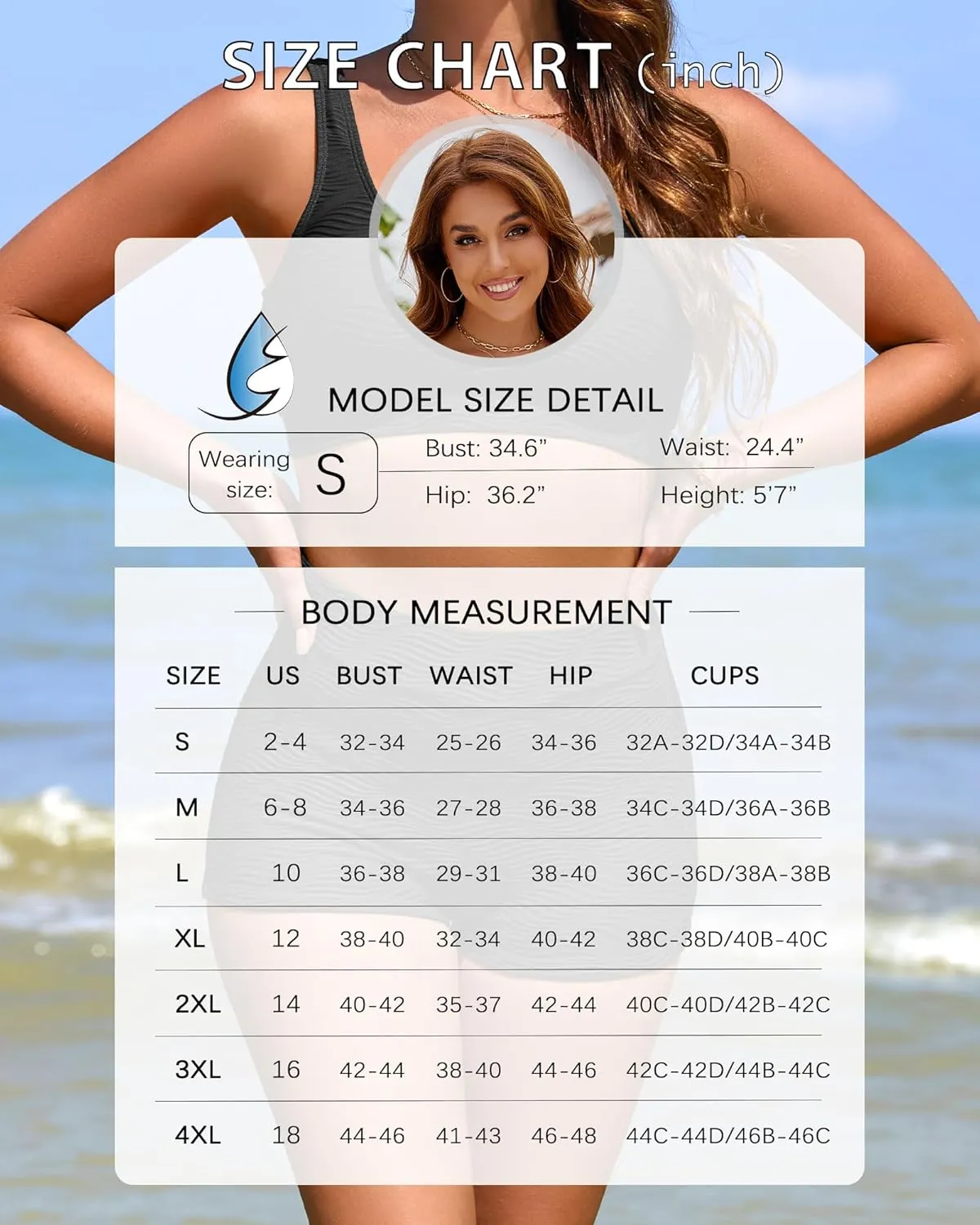 Ribbed Two Piece Swimsuit for Women High Waisted Bikini Sets Tummy Control Bathing Suits Boy Shorts Bottom