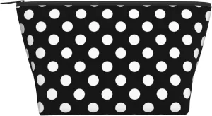 RIMENCH Womens White Black Polka Dots Cosmetic Bag Multipurpose Accessories Organizer Waterproof Pouch Purse For Travel, Gym, Weekend