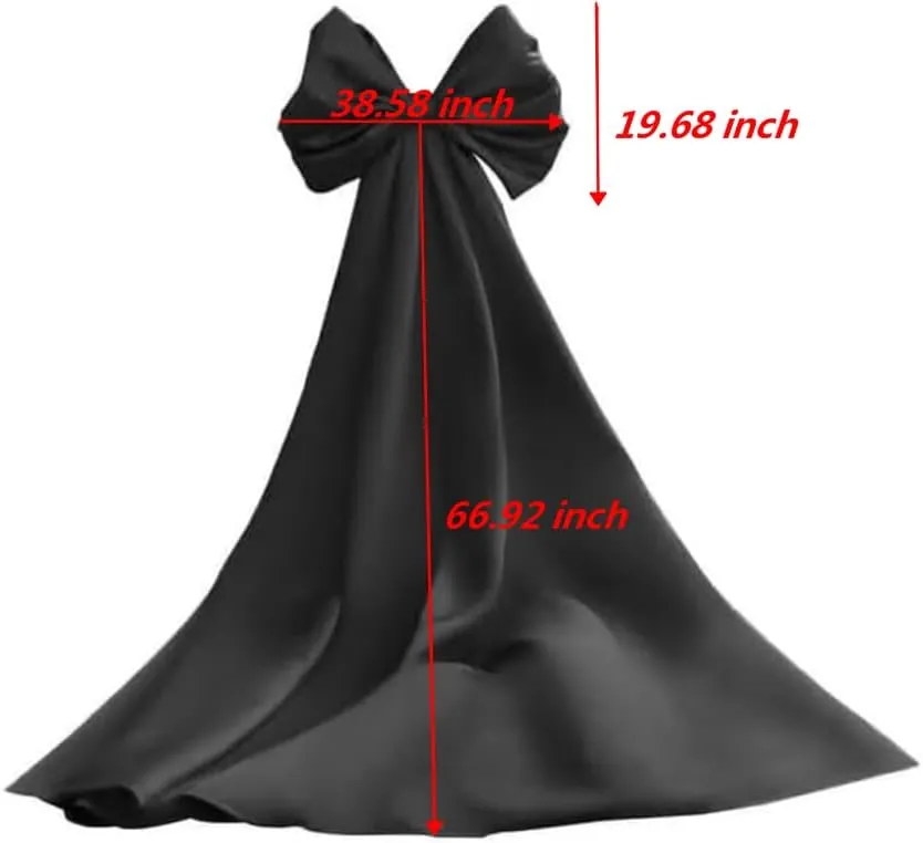 RunaCelle Removable Satin Big Bow Sleeves Satin Cloak for Wedding Dress Bridal Accessories Long Detachable Sleeves Train