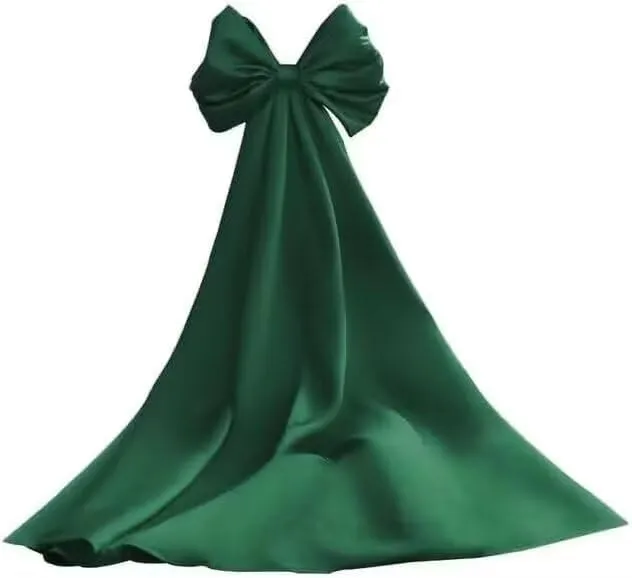 RunaCelle Removable Satin Big Bow Sleeves Satin Cloak for Wedding Dress Bridal Accessories Long Detachable Sleeves Train