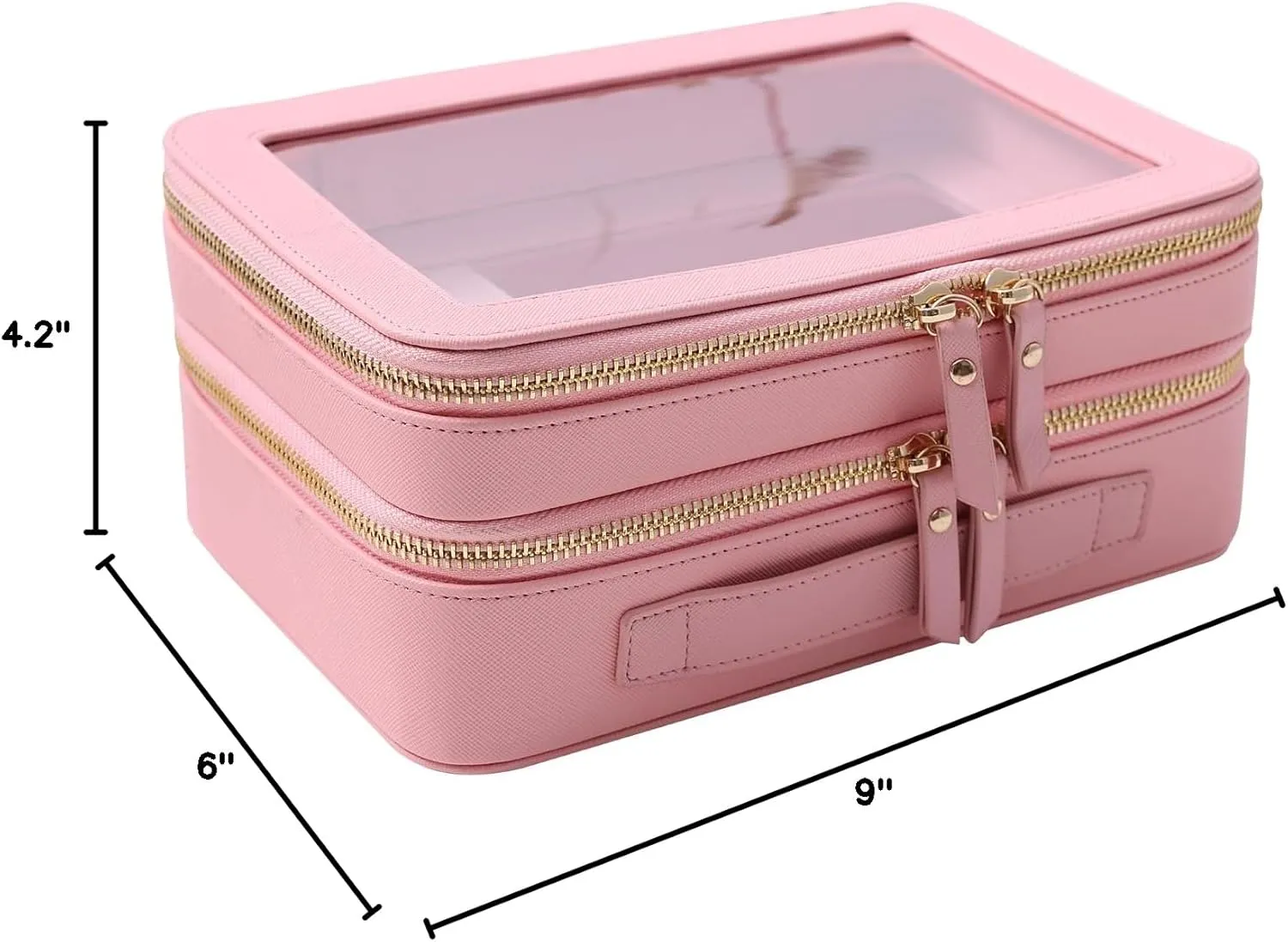 SANHECUN Clear Travel Toiletry bag Toiletry Case Carry on Travel Accessories Bag Makeup Bag (Pink, SHC-TL-2)