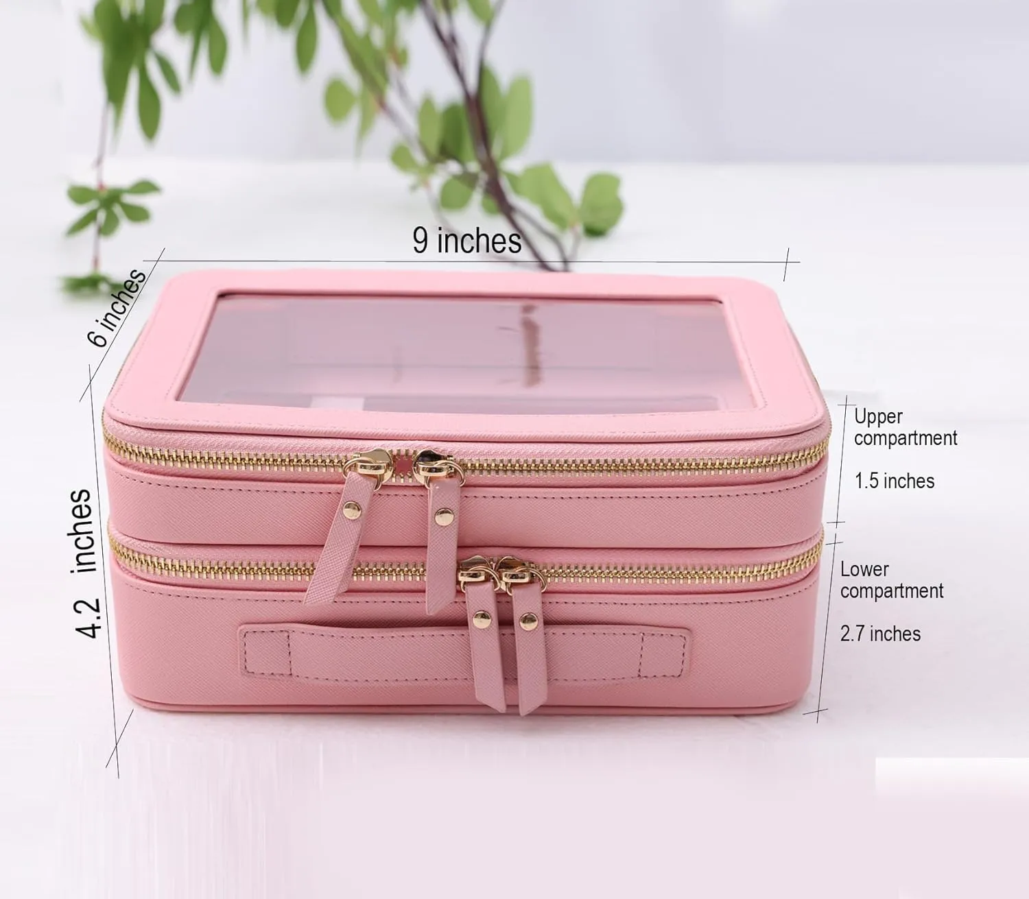 SANHECUN Clear Travel Toiletry bag Toiletry Case Carry on Travel Accessories Bag Makeup Bag (Pink, SHC-TL-2)