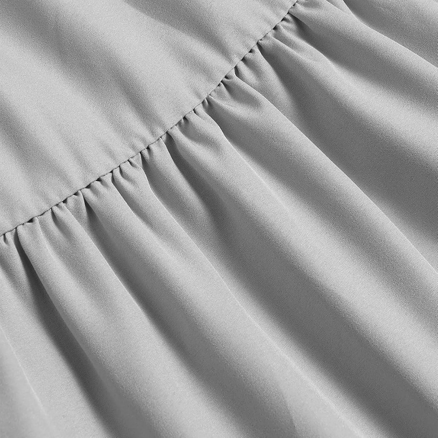 Skirts for Women Summer Drawstring High Waist Midi Skirt Loose Aline Solid Color Tiered Ruffle Knee Length Skirt