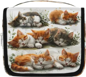 Sleeping Cats Hanging Travel Toiletry Bag Cosmetic Bag Portable Wash Bag with Hook for Bathroom Accessories Toiletries Cosmetics