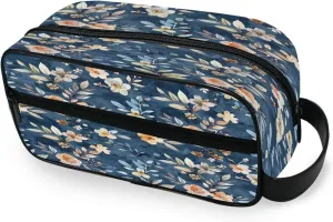 Small Flowers Travel Toiletry Bag for Women Men, Hanging Cosmetic Bag, Water Resistant Shaving Bag for Toiletries Accessories