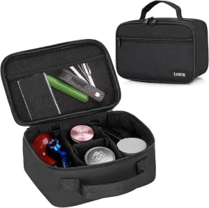 Small Zipper Storage Bag, Travel Waterproof Storage Bag with Three Removable Dividers, Black