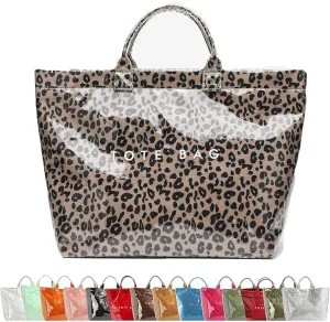 Stellaya Tote Bag, Women's PVC Kraft Paper Tote Bag, Large Shopping Hobo Handbags