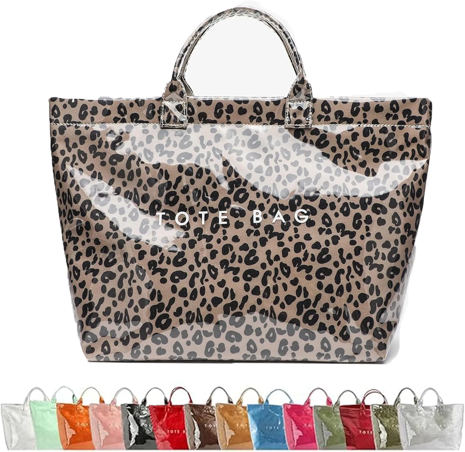 Stellaya Tote Bag, Women's PVC Kraft Paper Tote Bag, Large Shopping Hobo Handbags