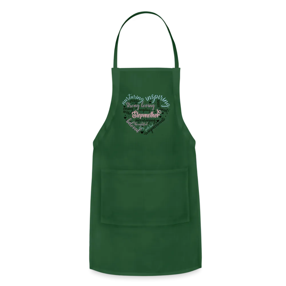 Stepmother Word Art Heart Adjustable Apron