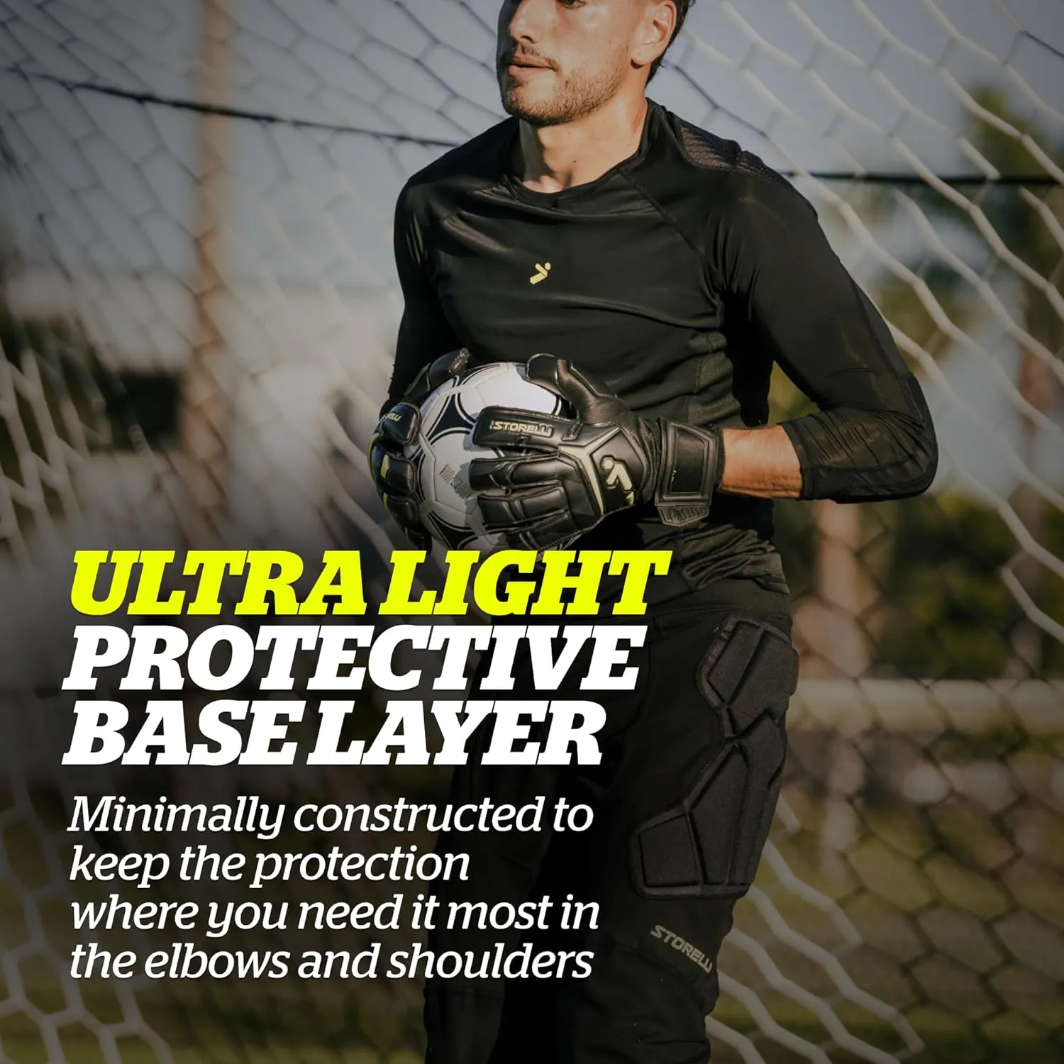 Storelli BodyShield Goalkeeper Light Matchday 3/4 Undershirt, Compression Shirt, Sports Accessories