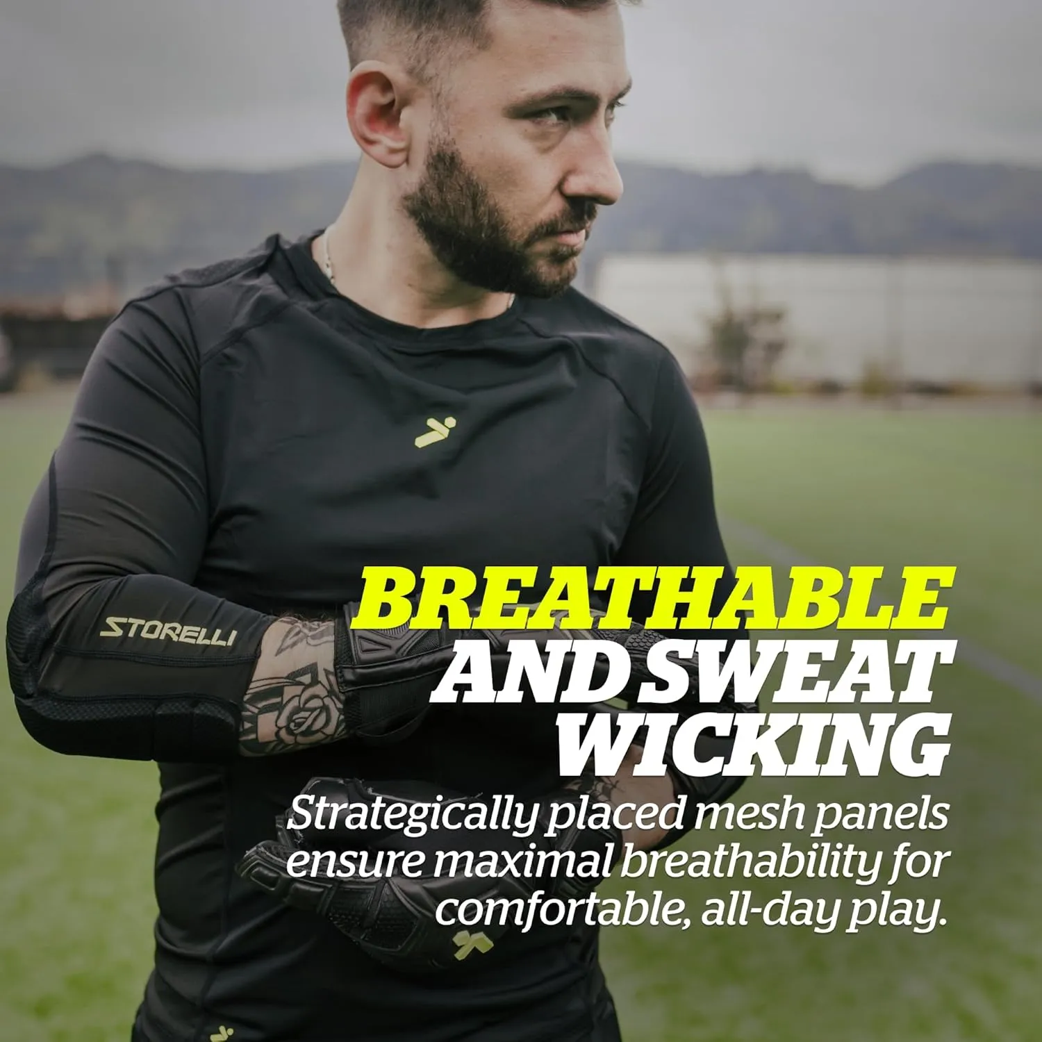 Storelli BodyShield Goalkeeper Light Matchday 3/4 Undershirt, Compression Shirt, Sports Accessories