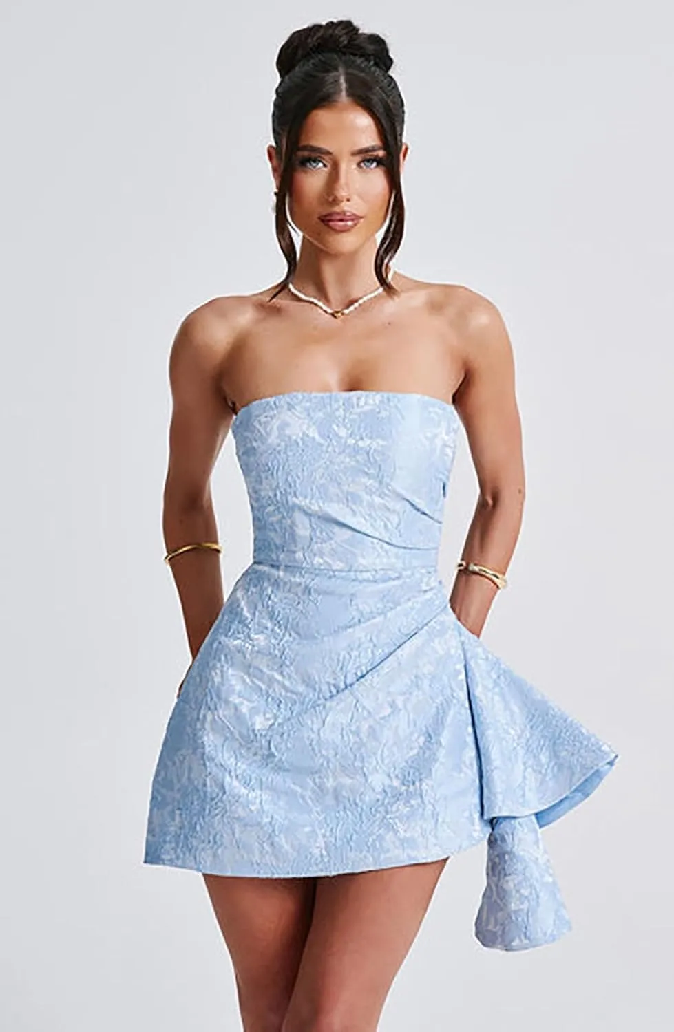 Strapless Short Homecoming Dresses for Teens Embroidery Satin A Line Mini Dress Cocktail Party Gowns