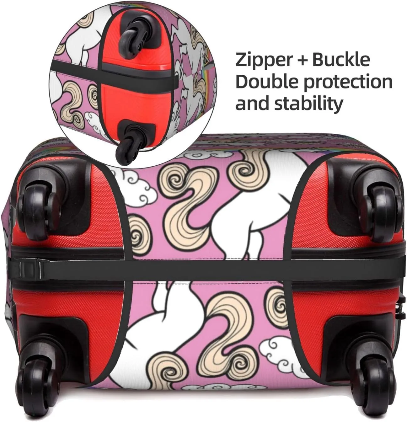 SWEET TANG Luggage Cover Elastic Suitcase Cover Magic Unicorn Rainbow Protector Fits 18-32 Inch Suitcase Travel Accessories