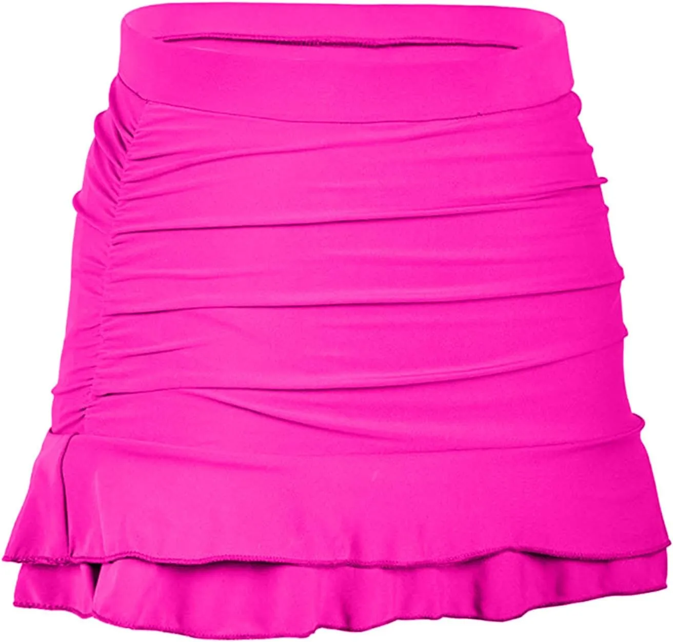 Swim Skirt for Women High Waisted Ruffle Ruched Swimsuits Skirt Bathing Suits Bottoms with Built-in Brief Swim Shorts