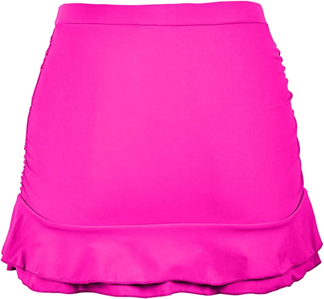 Swim Skirt for Women High Waisted Ruffle Ruched Swimsuits Skirt Bathing Suits Bottoms with Built-in Brief Swim Shorts