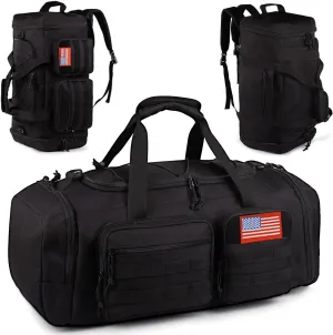 Tactical Gym Bag for Men50L Large 3 in 1 Sports Duffle Bag with Shoes Compartment for Travel,Water Resistant Travel Backpack Weekender Overnight Bag with Wet Pocket for Women