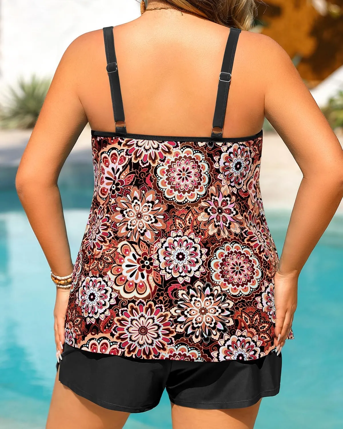 Tempt Me Plus Size Tankini Swimsuits - Women Two Piece Tankini Top with Shorts Flowy Swimsuit 2025 Bathing Suits