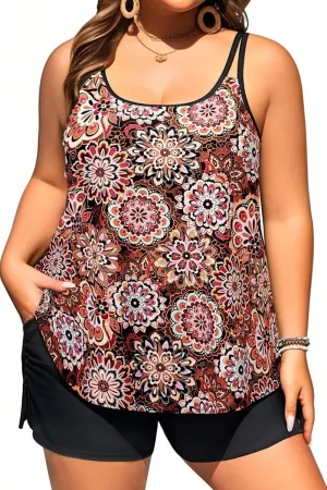 Tempt Me Plus Size Tankini Swimsuits - Women Two Piece Tankini Top with Shorts Flowy Swimsuit 2025 Bathing Suits
