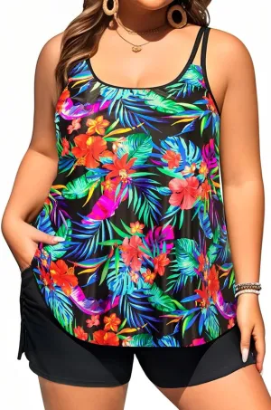Tempt Me Plus Size Tankini Swimsuits - Women Two Piece Tankini Top with Shorts Flowy Swimsuit 2025 Bathing Suits