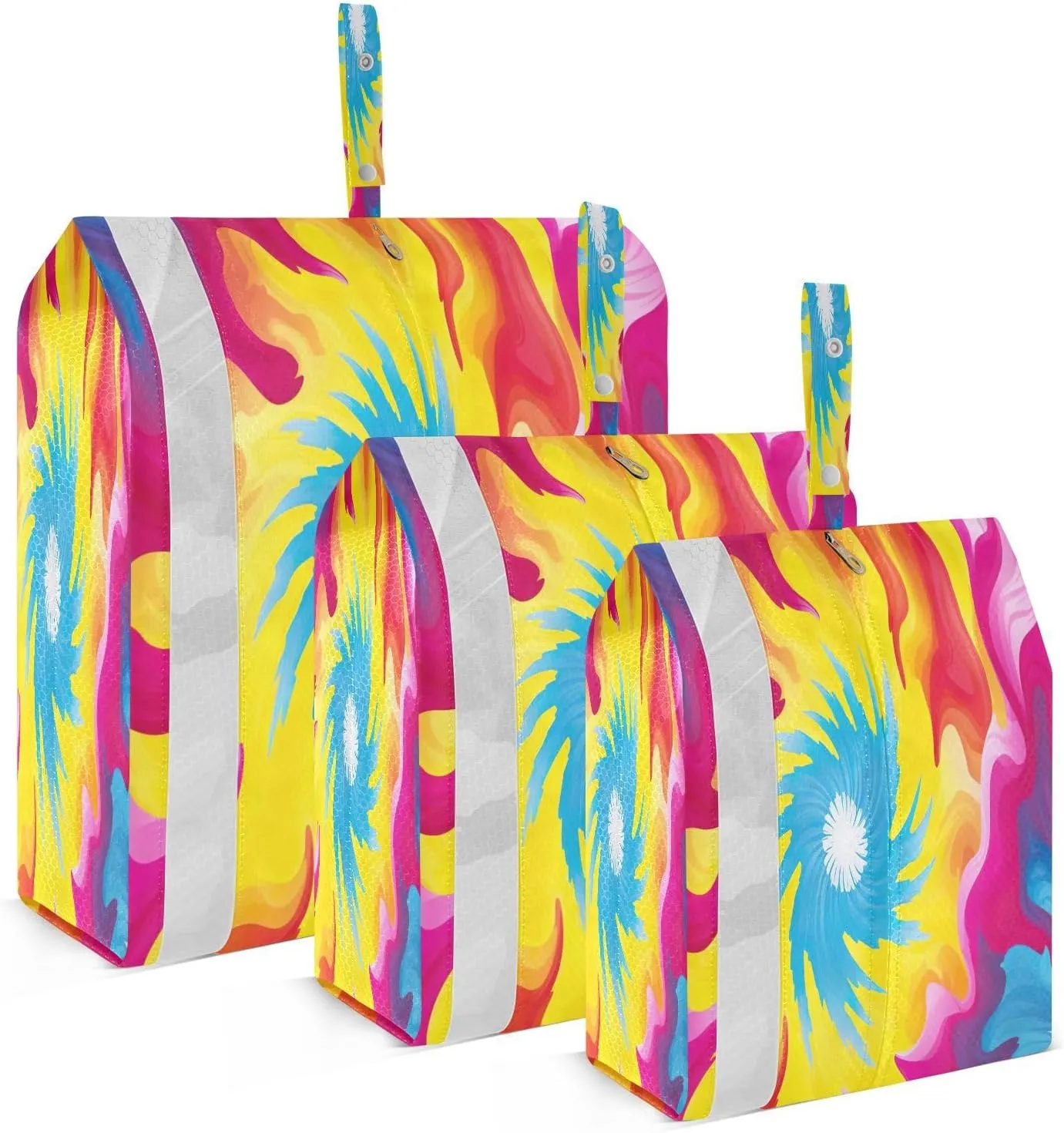 Tie Dye Rainbow Packing Cubes for Travel 3 Set Compressible Packing Cubes Suitcase Organizer Bags for Travel Accessories