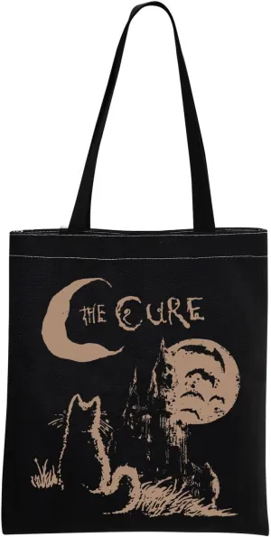 TOBGBE Funny Rock and Roll Accessories 90s Alt Indie Rock Music Bands Tote Bag Gothic Hiphop Gift Album Merch Cat Lover gifts