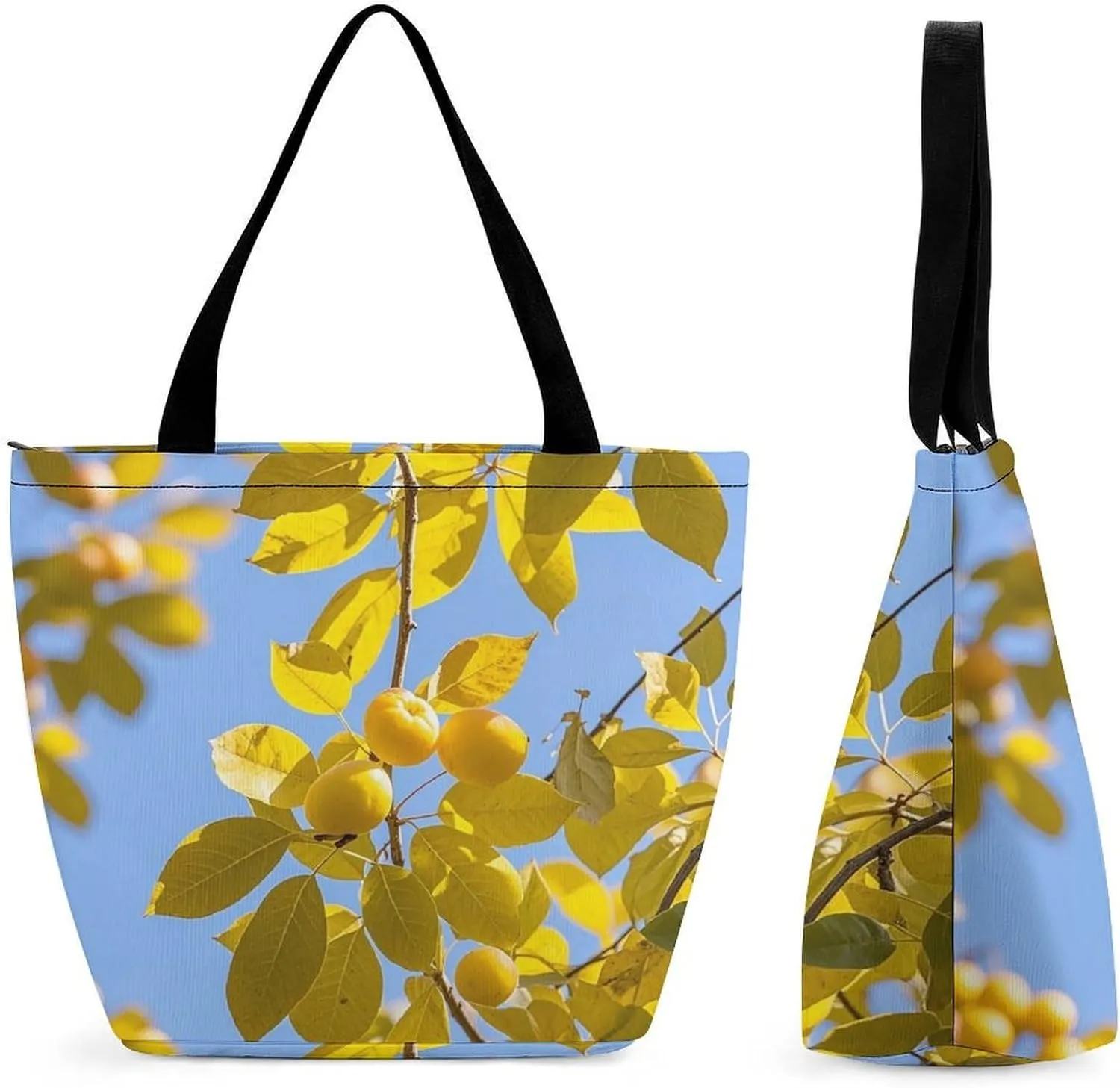 Tote Bag for Women Grocery Bag Ocean Beach Theme Foldable Shopping Bags Reusable Large Tote Bag
