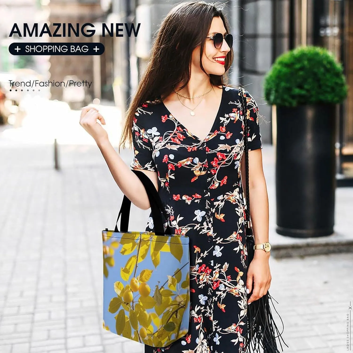 Tote Bag for Women Grocery Bag Ocean Beach Theme Foldable Shopping Bags Reusable Large Tote Bag