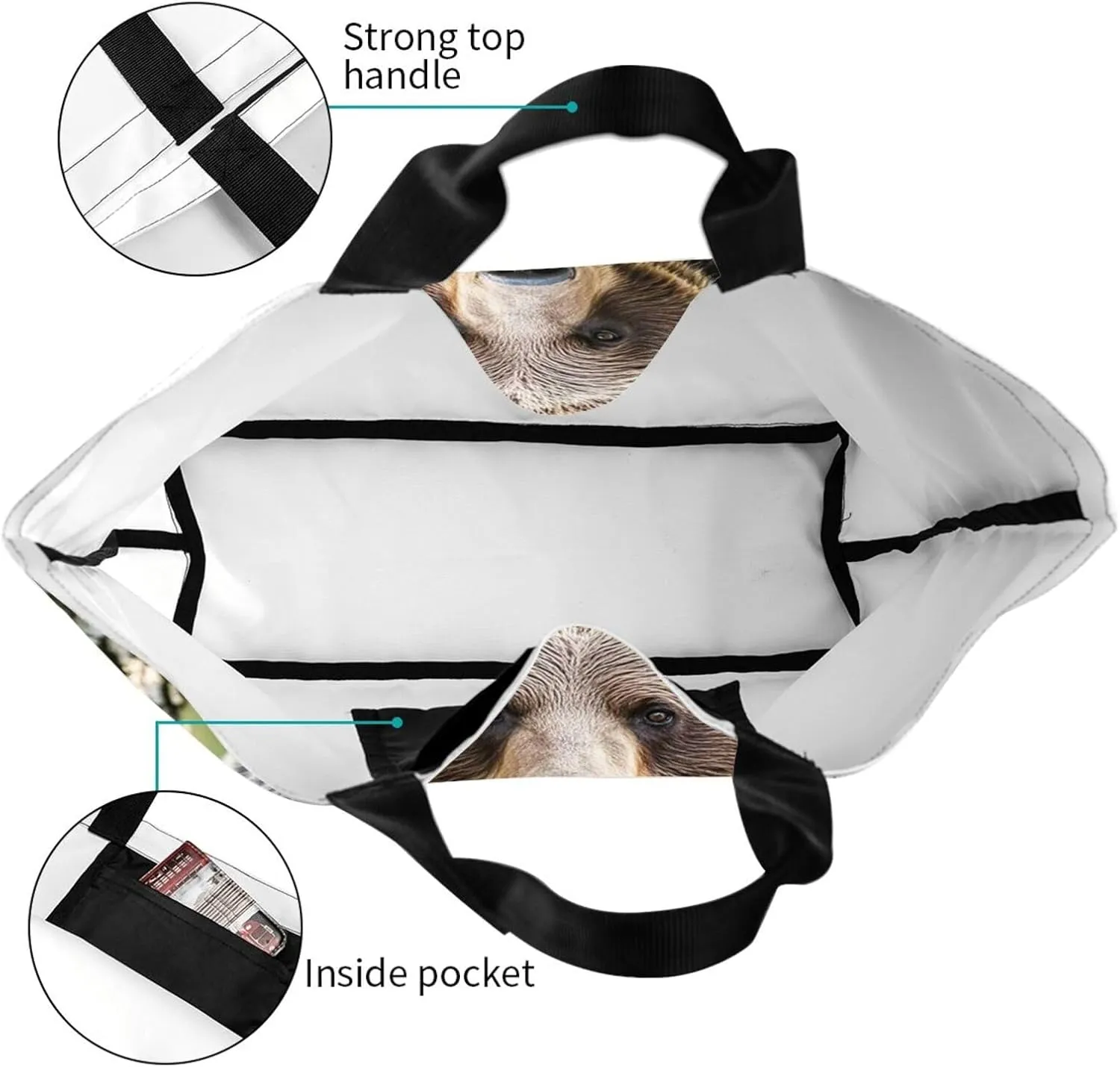 Tote Bag for Women Northern Lights Grocery Bag Foldable Shopping Bags Reusable Large Tote Bag