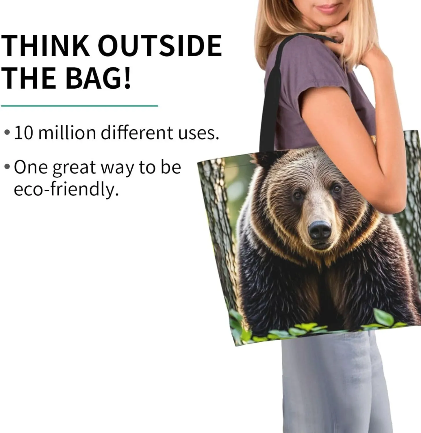 Tote Bag for Women Northern Lights Grocery Bag Foldable Shopping Bags Reusable Large Tote Bag