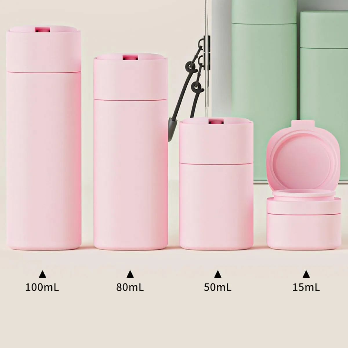 Travel Bottles Set - TSA Approved Leak Proof Squeezable Containers for Toiletries, Conditioner, Shampoo, Lotion & Body Wash Accessories (green)